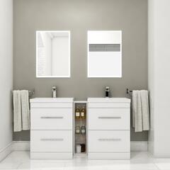 Patello 1400mm Double Vanity Unit White