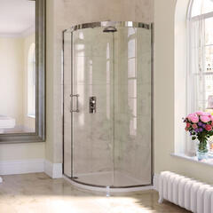 Eauzone Curved Sliding Door Corner 900mm Designer Bathroom