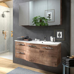 Contea Bathroom Wall Hung Vanity Unit 2 Doors 2 Drawers