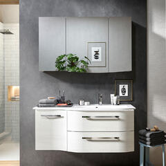 Contea Bathroom Wall Hung Vanity Unit 1 Door 2 Drawers