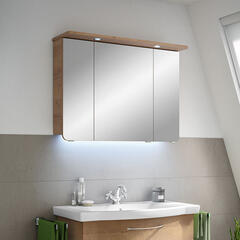 Solitaire 6005 Illuminated Mirror Cabinet 3 Door with Canopy