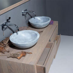 Forzalaqua Roma Natural Stone Basin Cloudy Marble