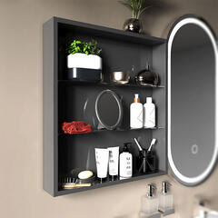 Patello Grey Glass Shelf Wall Storage