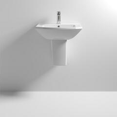 Asselby 500 Ceramic Bathroom Basin and Semi Pedestal