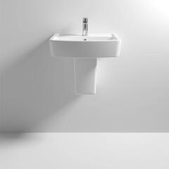 Bliss 520mm Bathroom Ceramic Wash Basin and Semi Pedestal
