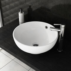 Round 420mm Vessel No Tap Hole Sit-On Wash Basin