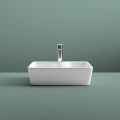 Rectangular 480mm Vessel Surface Mounted Wash Basin 1TH