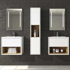Coast 350mm Wall Hung Tall Bathroom Storage Cabinet