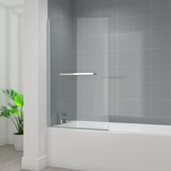 Square Bath Screen with Rail