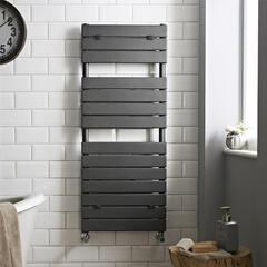 Anthracite Flat Panel Heated Towel Rail 1213x500mm