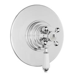 Bayswater Round Dual Thermostatic Concealed Valve With White Indices