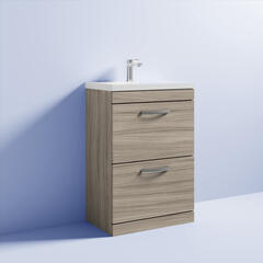 Atheana 600mm Freestanding 2-Drawer Bathroom Vanity Unit With Basin (colour options)