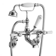 White Topaz with lever Wall Mounted Bath Shower Mixer