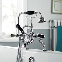 Black Topaz With Lever Wall Mounted Bath Shower Mixer