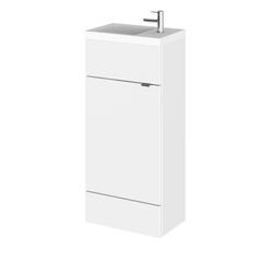 Product Image for 400mm White Gloss Compact Slimline Vanity Unit & Basin