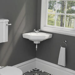 Bathroom Corner wall hung Basin (421x421x595)