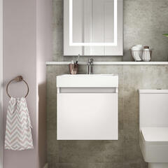 Merit 500 Single Door Wall Hung Vanity unit and Basin