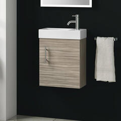 Vault 400 Single Door Wall hung Small Bathroom Vanity Unit and Basin