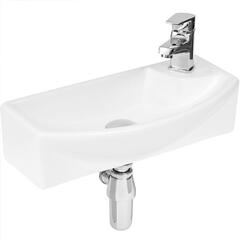 small cloakroom Wall Hung vessel basin LH or RH