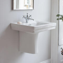 Lifestyle Image for Ceramic White 580mm Basin Semi Pedestal