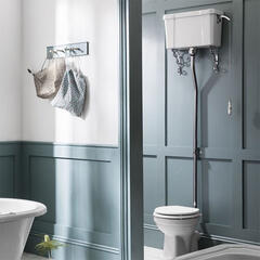 Regal High level toilet pan with White Aluminium cistern and flush kit