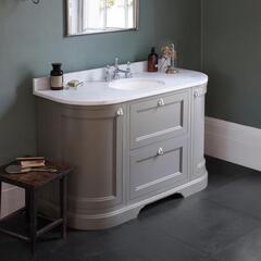 Freestanding 134 Curved Vanity Unit with drawers