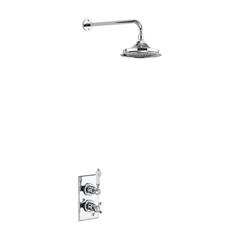 Trent Thermostatic Single Outlet Concealed Shower Valve with Fixed Shower Arm and 6inch head