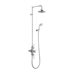 Avon Thermostatic Exposed Shower Valve Two Outlet, Swivel Shower Arm, Handset & Holder with Hose (6 inch shower head)