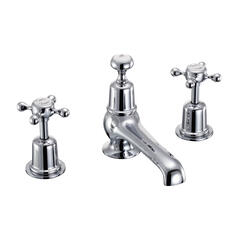 Claremont Three tap hole mixer with pop up waste