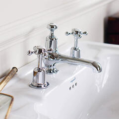 Claremont 3 Tap hole bath shower mixer with pop up waste