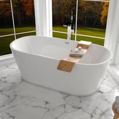 Room Scene showing Verone White freestanding bath