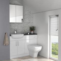 LARGE WHITE COMBINATION VANITY UNIT AND TOILET