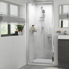 Product image for Radiant Deluxe Pivot 800mm Shower Enclosure Optional Tray and Side Panel 1900mm Height