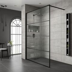 Product image for Jaquar Wetroom Shower Screen Black Frame 1200mm