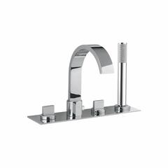 Product image for Artize Cellini Bath Tap with Shower Handset 3 Hole Mixer Deck Mounted Chrome Finish