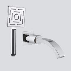 Product image for Artize Cellini Bath Spout Chrome Finish Wall Flange Included Optional Hand Shower