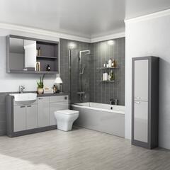 LARGE, PLATINUM, GREY, BATHROOM SUITE