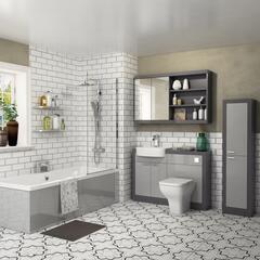 GROVE STRAIGHT BATH SUITE PLATINUM GREY FULL