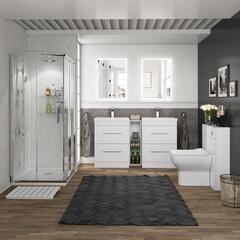 Twin Vanity Unit with Shower and Toilet 