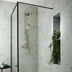 Axbridge Traditional Exposed Shower Column 2 Outlet, Chrome or Nickel Finish