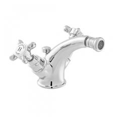 Axbridge Traditional Bidet Tap Mono Mixer, Crosshead, Waste Included, Chrome or Nickel Finish