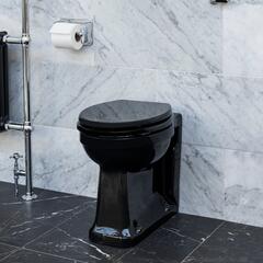 Burlington Traditional Jet Black Back to Wall Toilet