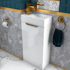 Jivana 410 White Cloakroom Sink Unit