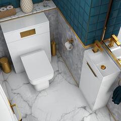 Jivana 400 White Sink Cabinet WC Toilet Unit