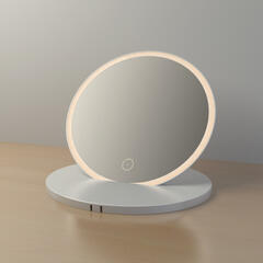 Rechargeable Bathroom Mirror with LED Lights & Touch Sensor
