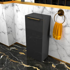 Room Scene View of Jivana Cloakroom Freestanding Single Door Storage Cabinet with Gold Handle