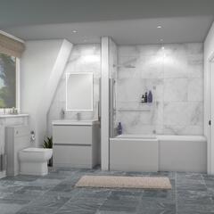 Ashford 800 Grey Bath Suite Vanity Toilet Shower Bath