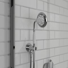 Carmel Traditional Chrome Shower Handset Kit with Bracket