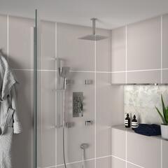 Ribble 3 Outlet Ceiling Shower Set Head Handset Bath Filler