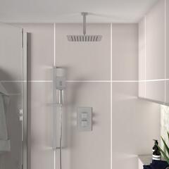 Ribble 2 Outlet Ceiling Shower Set Head Handset Slider